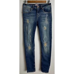 Ted Baker London Distressed Skinny Jeans Blue Stretch Denim Size 26 Women’s